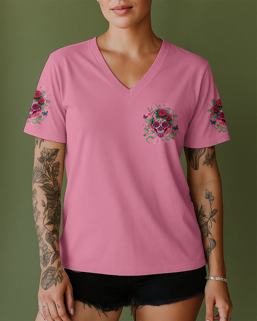 I AM A SWEET GIRL FLOWER SKULL ALL OVER PRINT - YHHG1201261