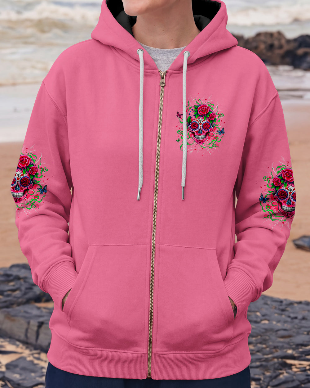 I AM A SWEET GIRL FLOWER SKULL ALL OVER PRINT - YHHG1201261
