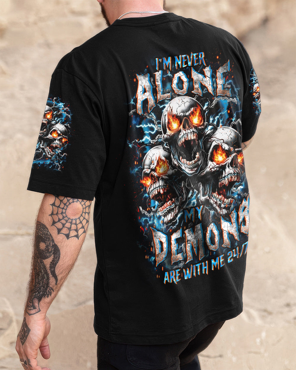 I'M NEVER ALONE SKULL DEMON ALL OVER PRINT - YHHN0801261