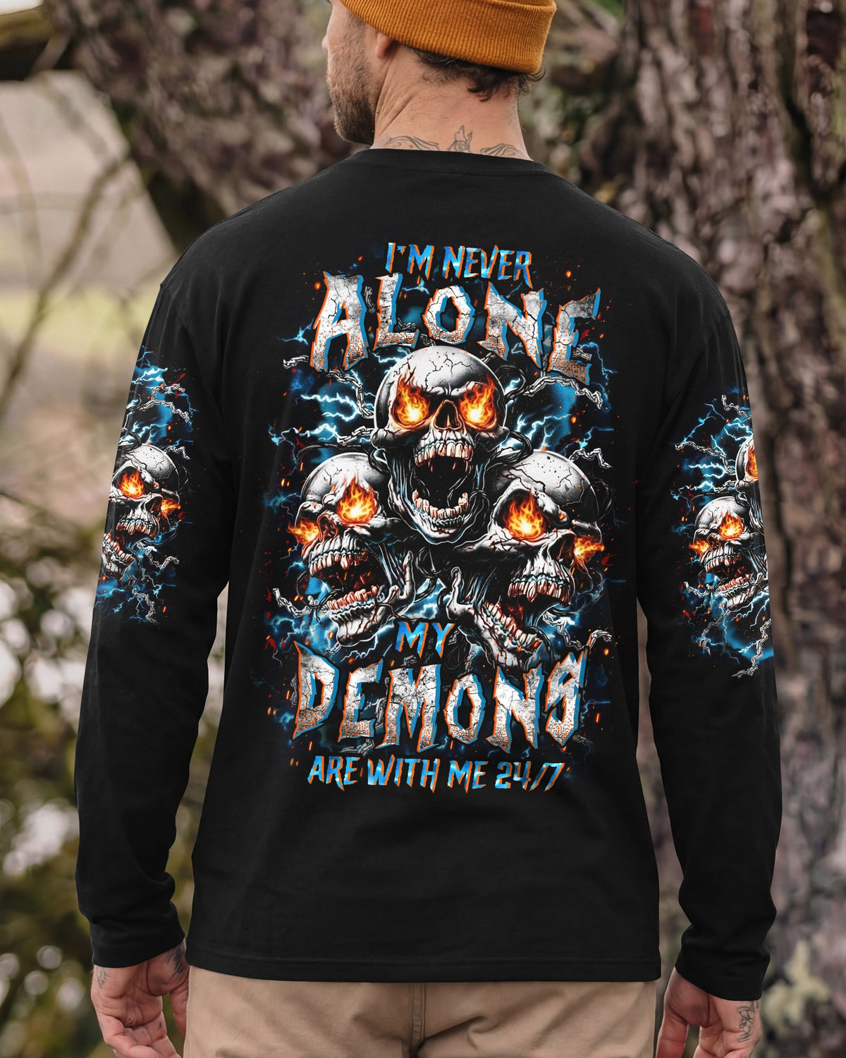I'M NEVER ALONE SKULL DEMON ALL OVER PRINT - YHHN0801261