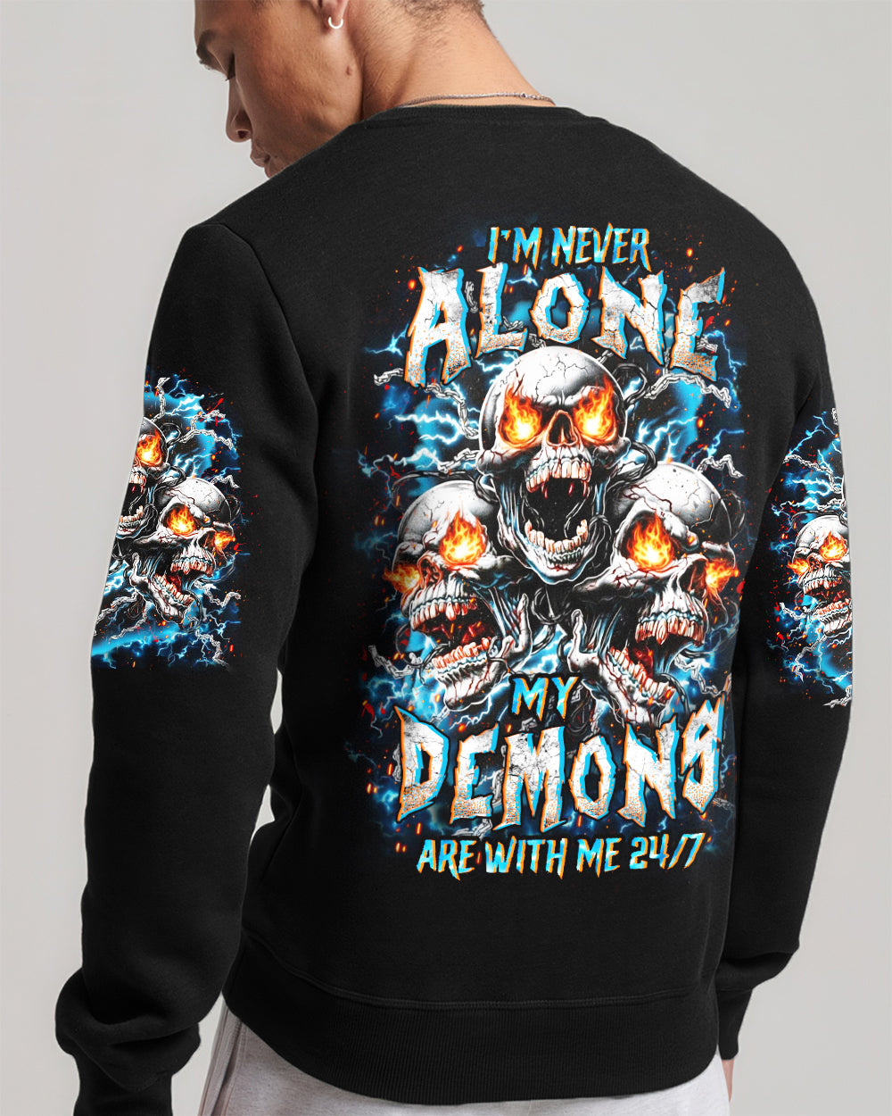 I'M NEVER ALONE SKULL DEMON ALL OVER PRINT - YHHN0801261
