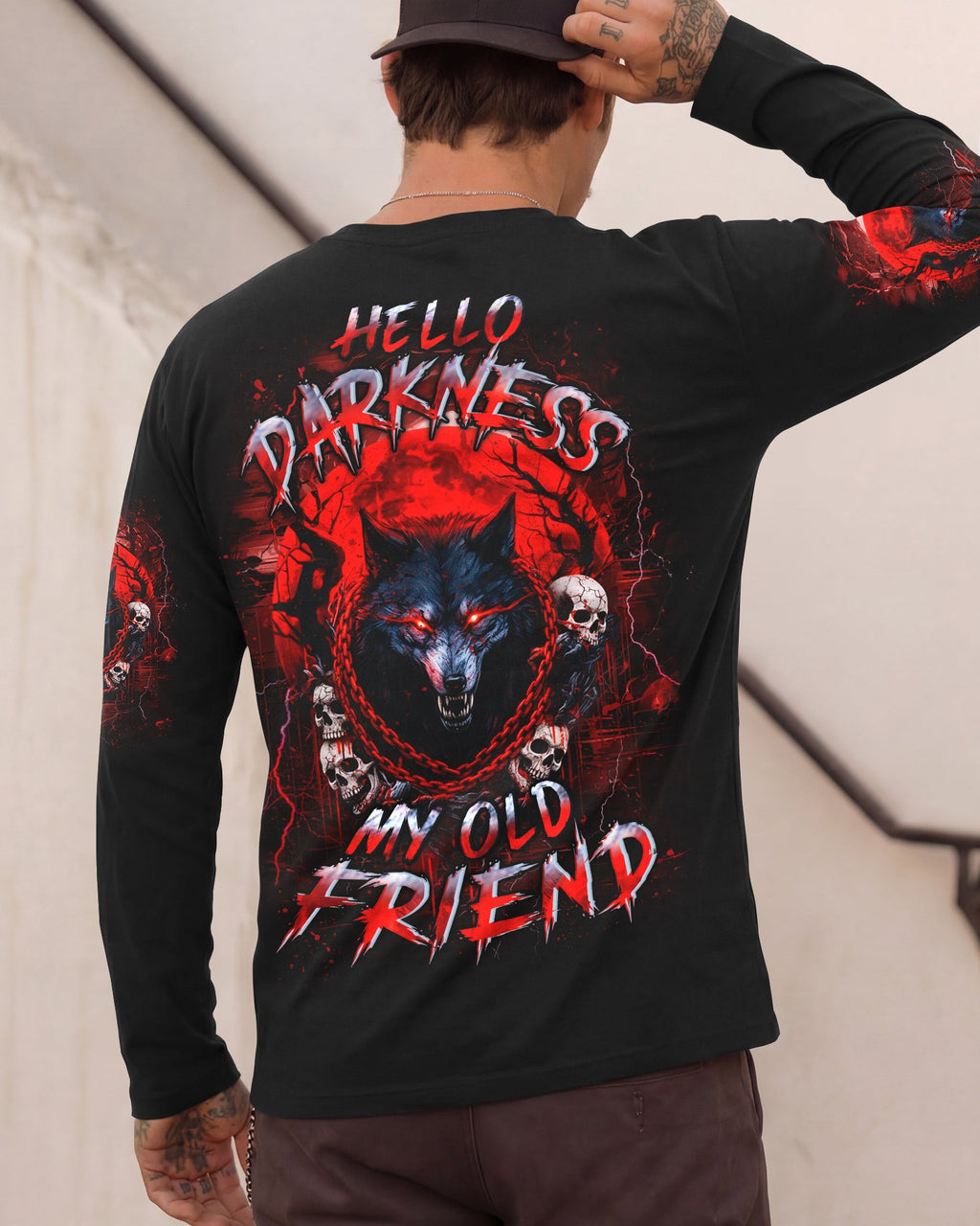 HELLO DARKNESS MY OLD FRIEND WOLF ALL OVER PRINT - YHHN2001261