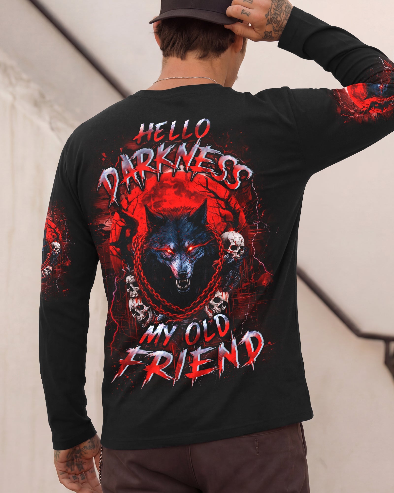 HELLO DARKNESS MY OLD FRIEND WOLF ALL OVER PRINT - YHHN2001261