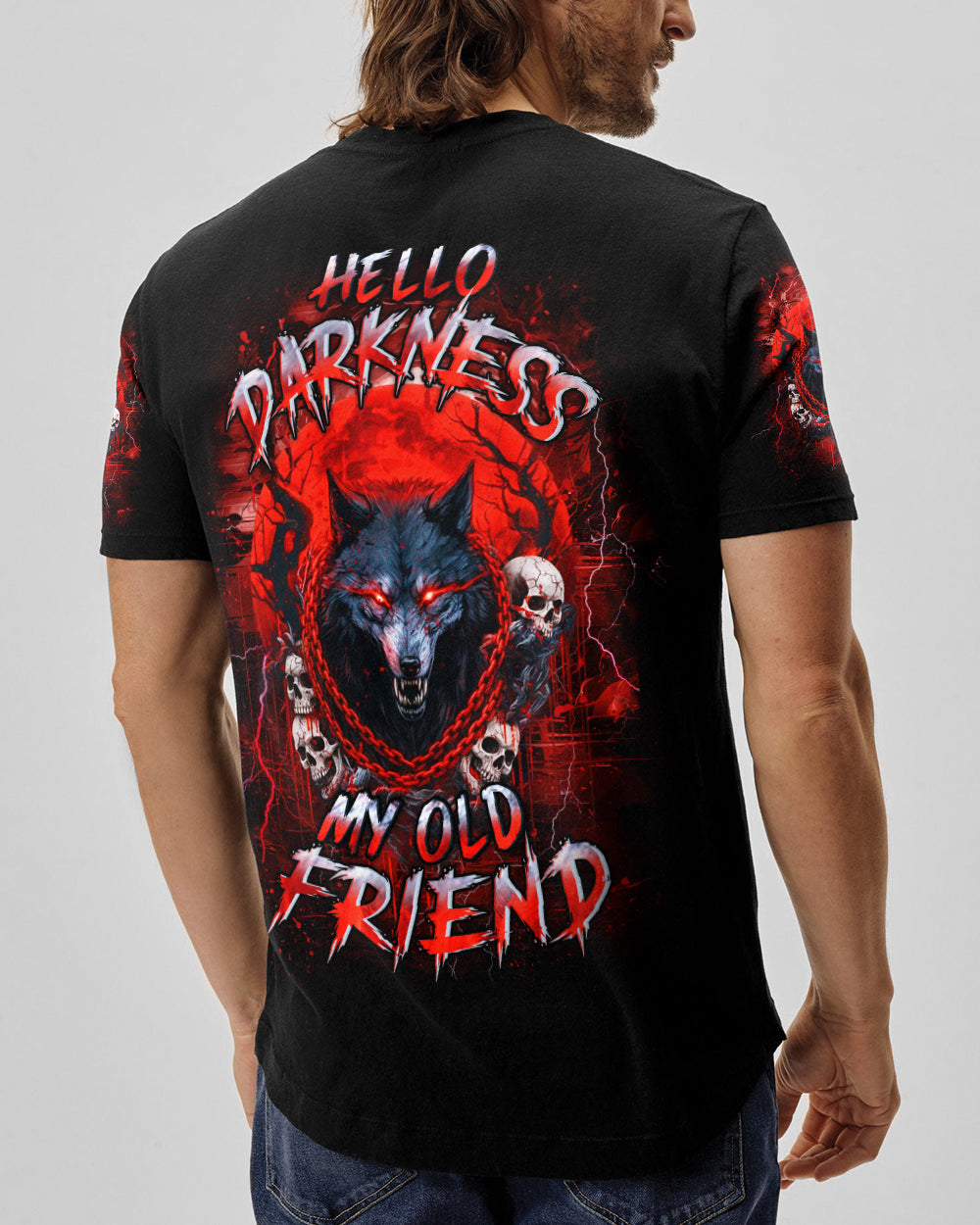 HELLO DARKNESS MY OLD FRIEND WOLF ALL OVER PRINT - YHHN2001261