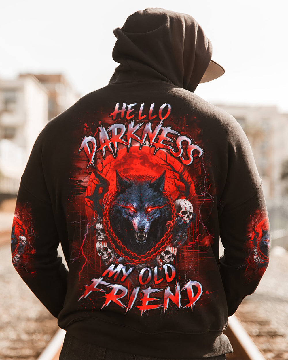 HELLO DARKNESS MY OLD FRIEND WOLF ALL OVER PRINT - YHHN2001261