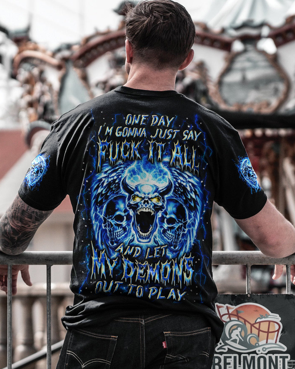 ONE DAY I'M GONNA JUST SAY DEMON SKULL ALL OVER PRINT - YHLN0801261