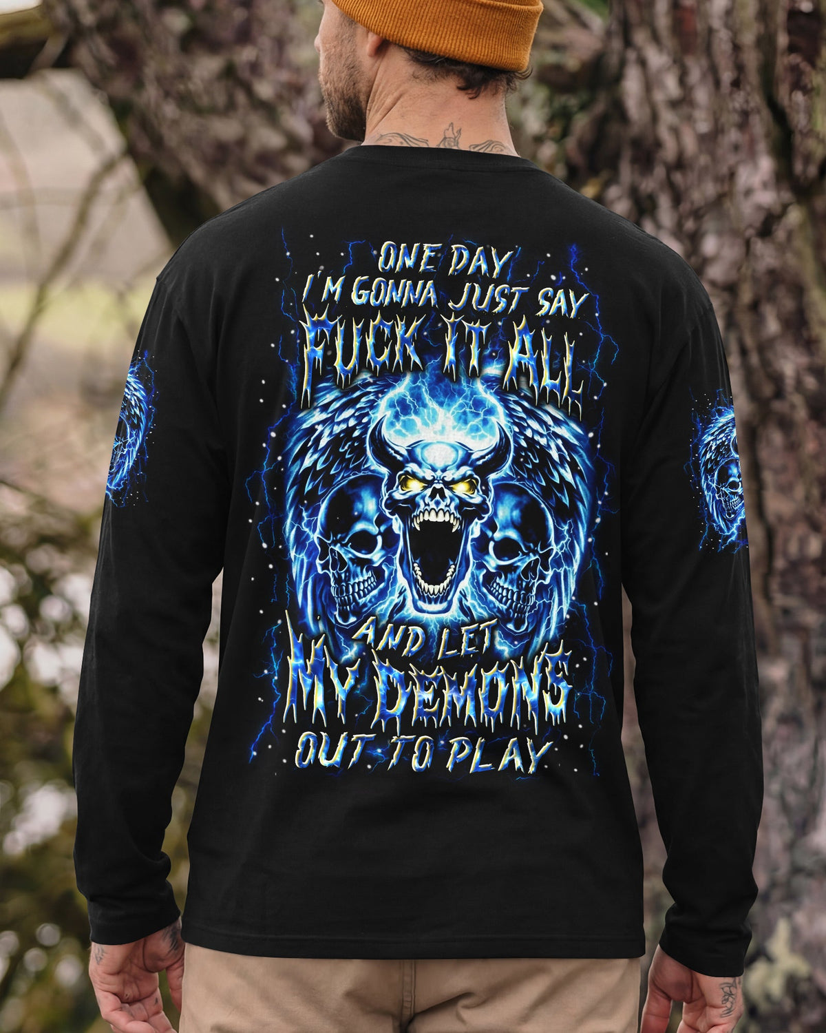 ONE DAY I'M GONNA JUST SAY DEMON SKULL ALL OVER PRINT - YHLN0801261