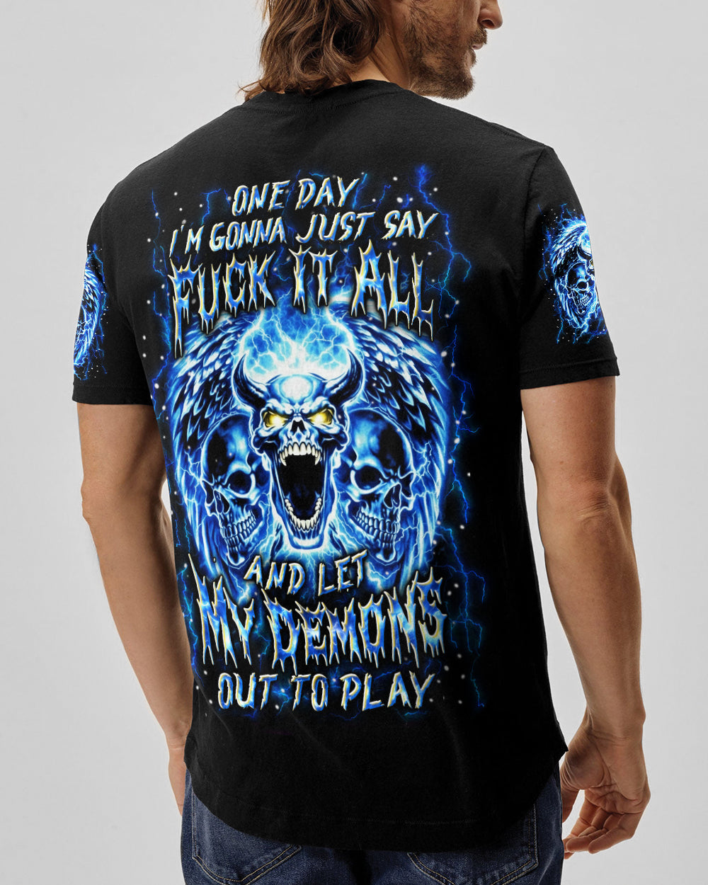 ONE DAY I'M GONNA JUST SAY DEMON SKULL ALL OVER PRINT - YHLN0801261