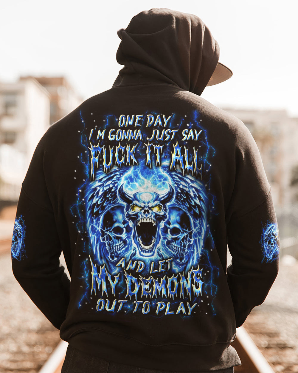 ONE DAY I'M GONNA JUST SAY DEMON SKULL ALL OVER PRINT - YHLN0801261