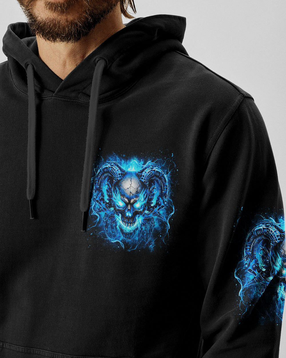 I'M NEVER ALONE BLUE SKULL DEMON ALL OVER PRINT - YHLN1201263