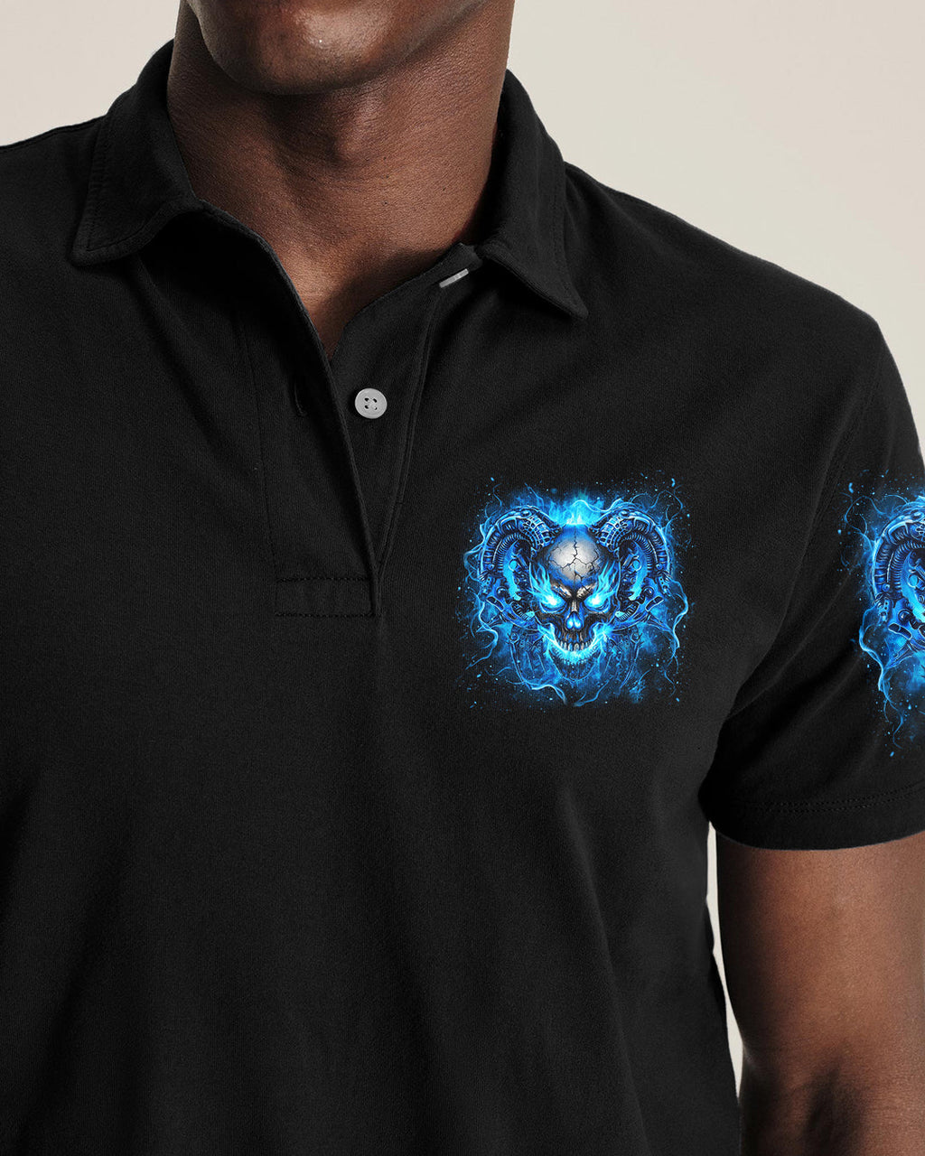 I'M NEVER ALONE BLUE SKULL DEMON ALL OVER PRINT - YHLN1201263