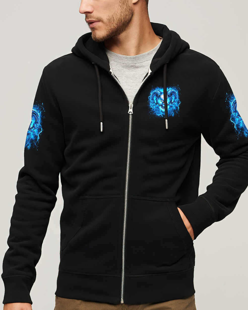 I'M NEVER ALONE BLUE SKULL DEMON ALL OVER PRINT - YHLN1201263