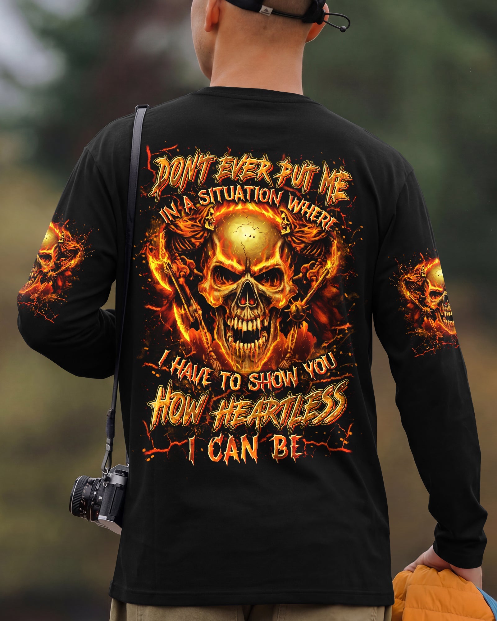 HOW HEARTLESS I CAN BE SKULL ALL OVER PRINT - YHLN1401261