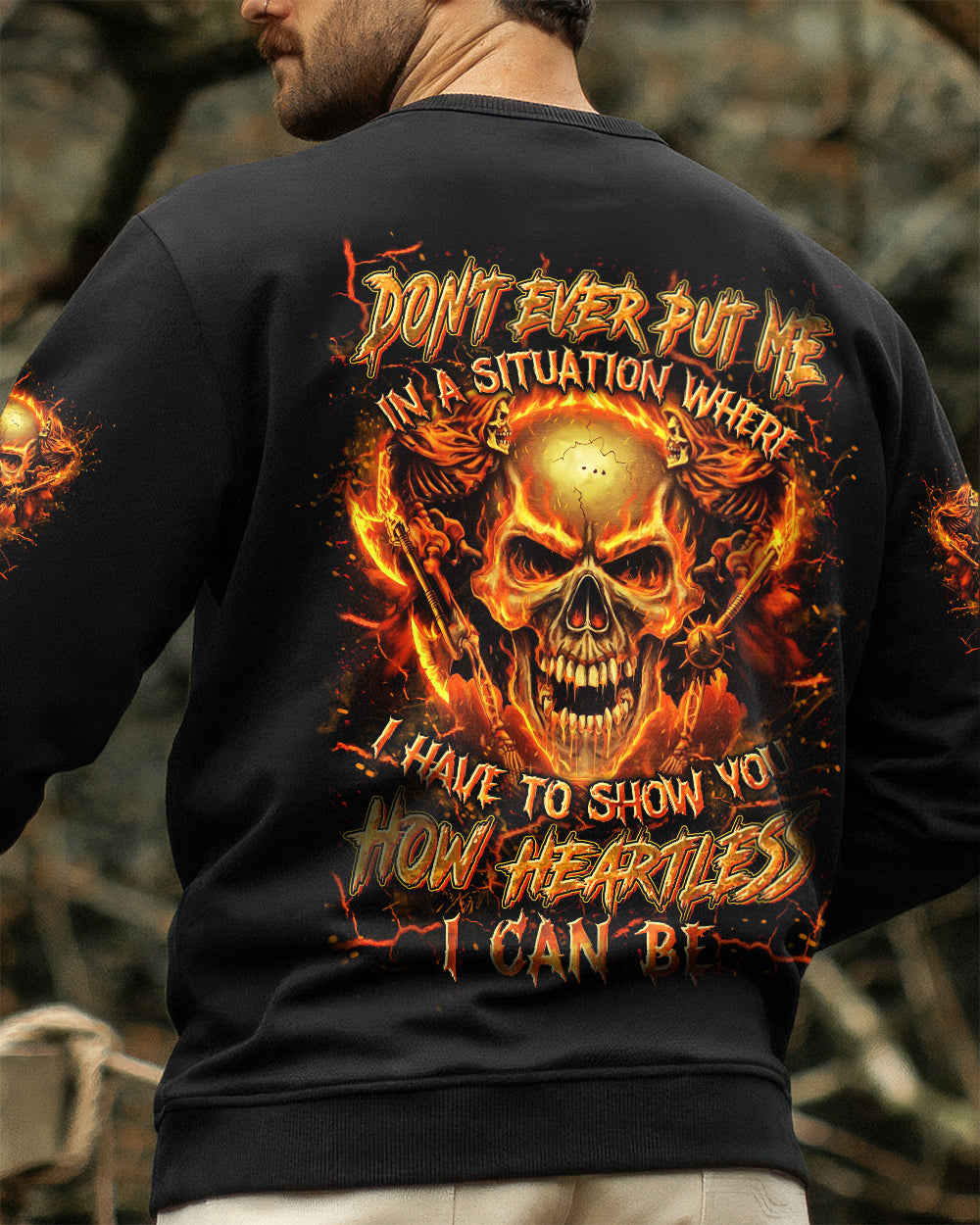 HOW HEARTLESS I CAN BE SKULL ALL OVER PRINT - YHLN1401261