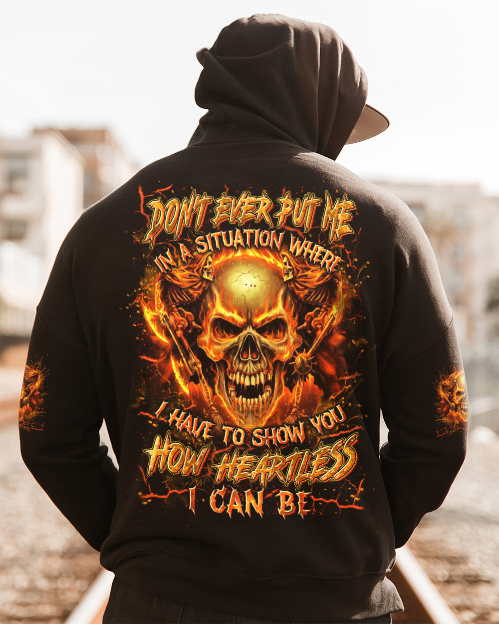 HOW HEARTLESS I CAN BE SKULL ALL OVER PRINT - YHLN1401261