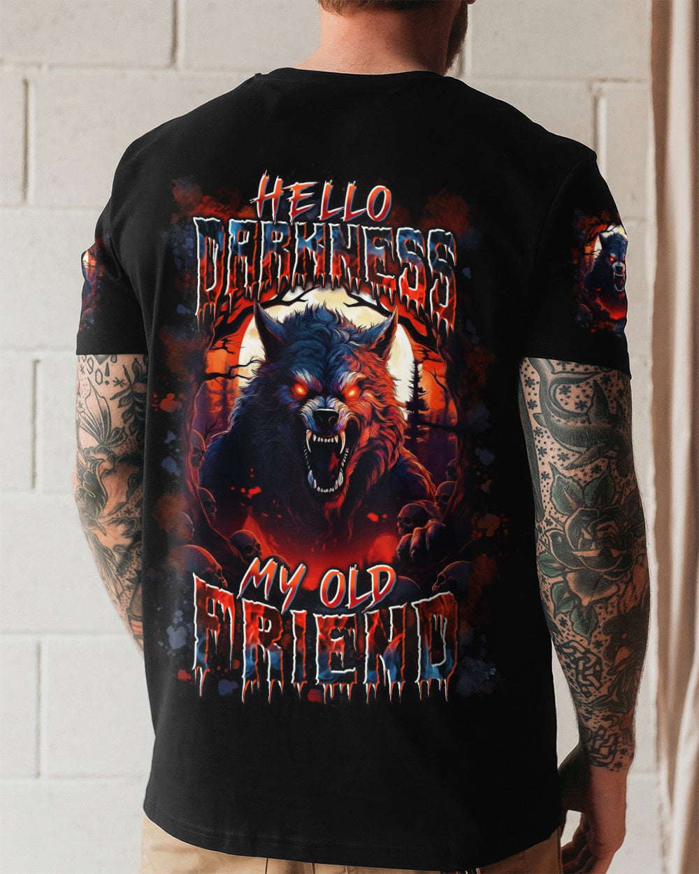 HELLO DARKNESS MY OLD FRIEND WOLF ALL OVER PRINT - YHLN2201262