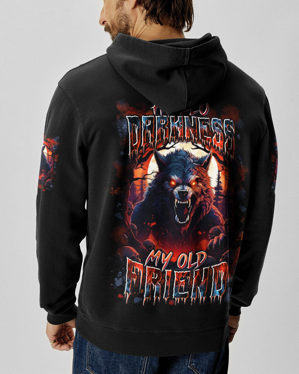 HELLO DARKNESS MY OLD FRIEND WOLF ALL OVER PRINT - YHLN2201262