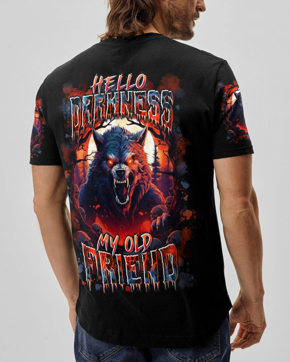 HELLO DARKNESS MY OLD FRIEND WOLF ALL OVER PRINT - YHLN2201262
