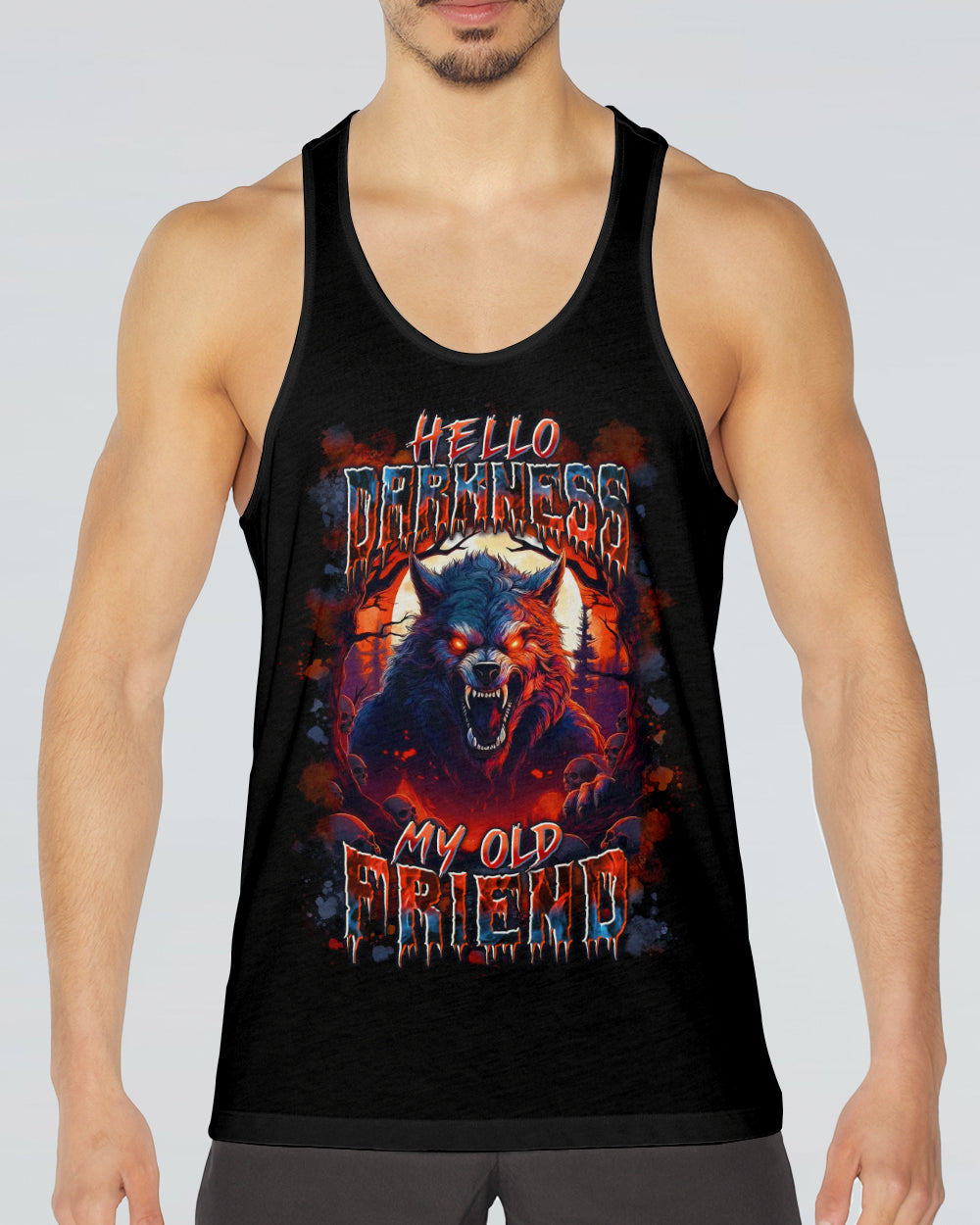 HELLO DARKNESS MY OLD FRIEND WOLF ALL OVER PRINT - YHLN2201262