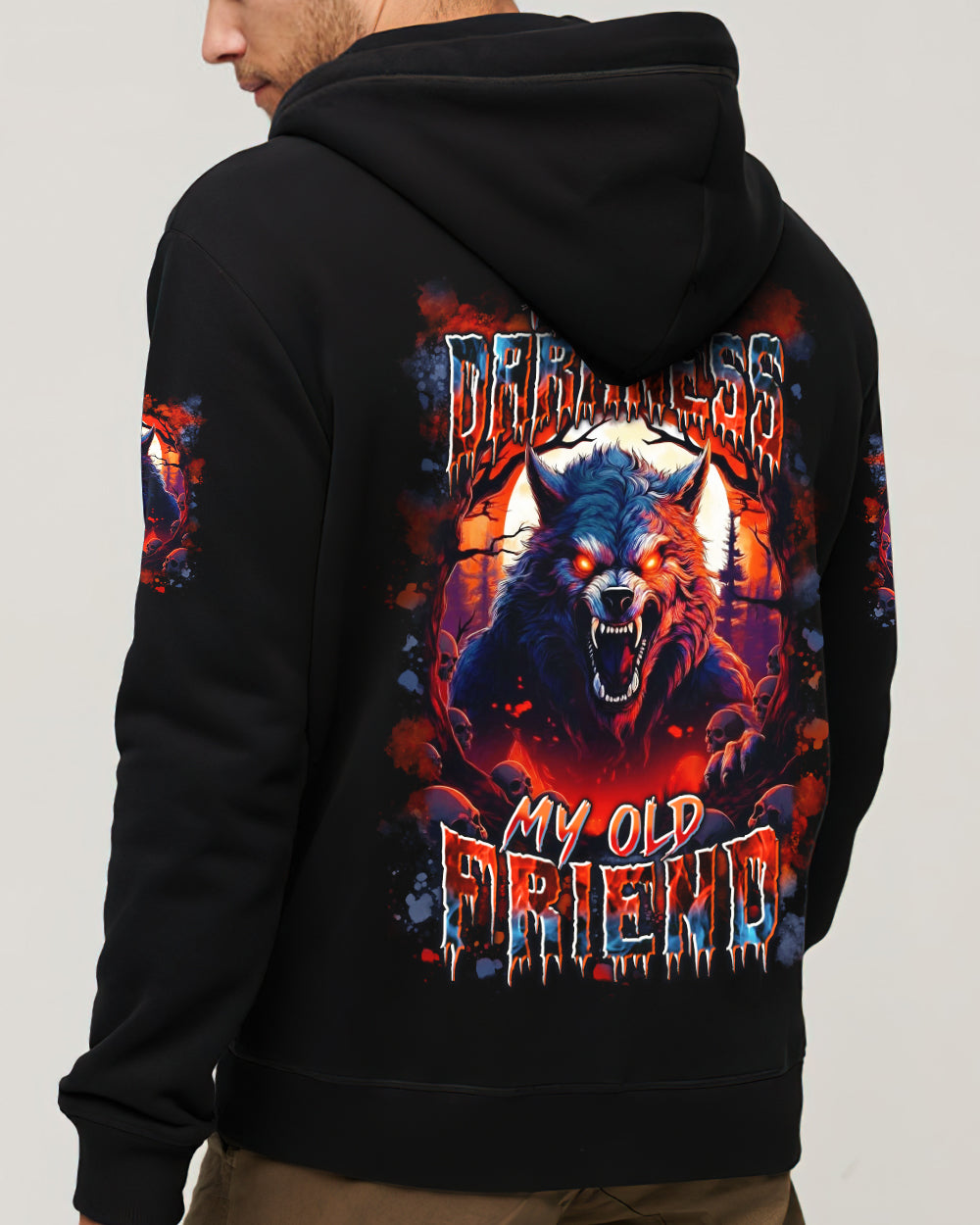 HELLO DARKNESS MY OLD FRIEND WOLF ALL OVER PRINT - YHLN2201262