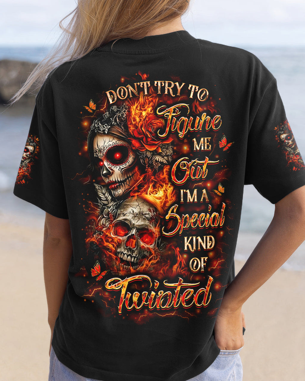 DON'T TRY TO FIGURE ME OUT SKULL ALL OVER PRINT - YHLT1201261