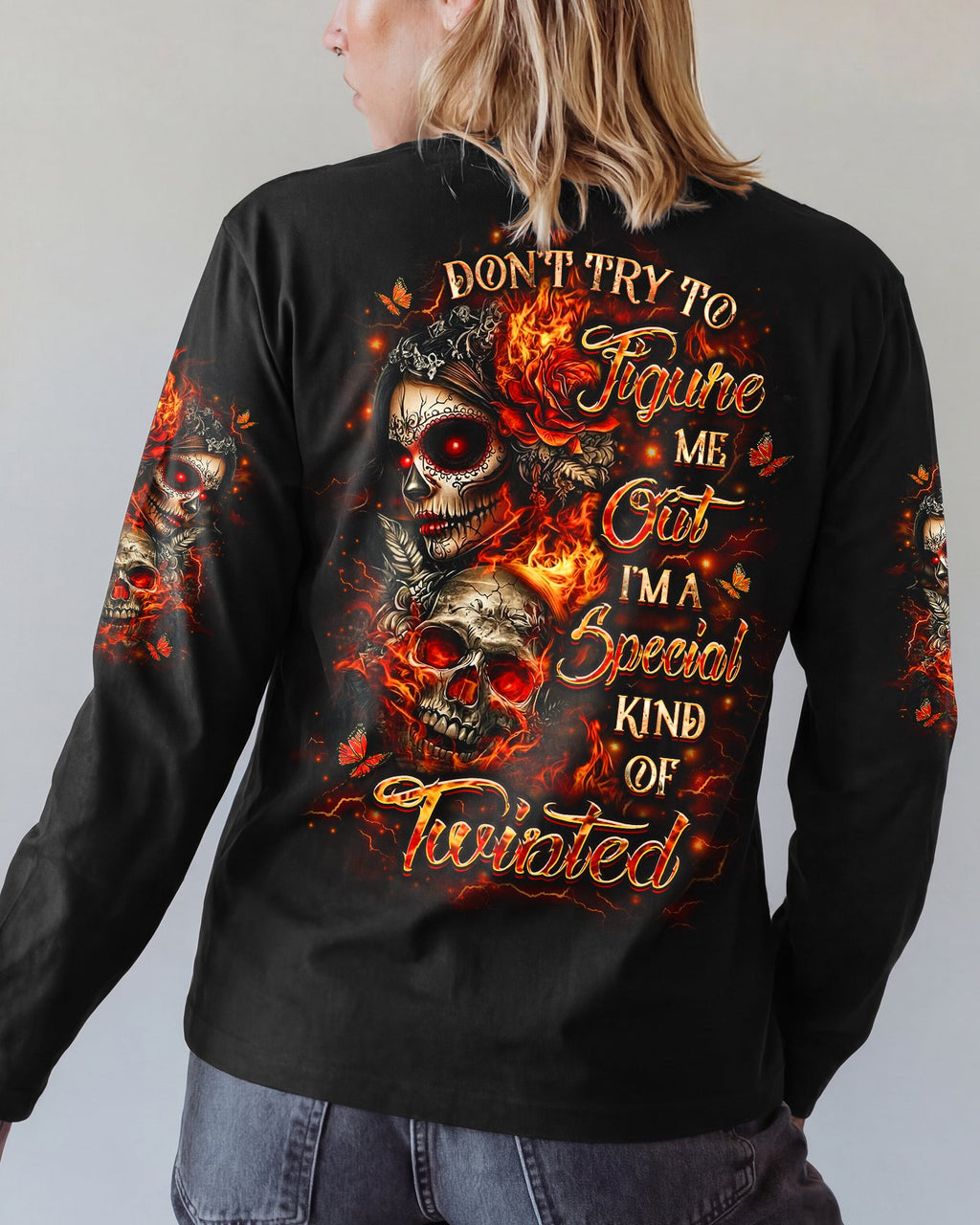 DON'T TRY TO FIGURE ME OUT SKULL ALL OVER PRINT - YHLT1201261