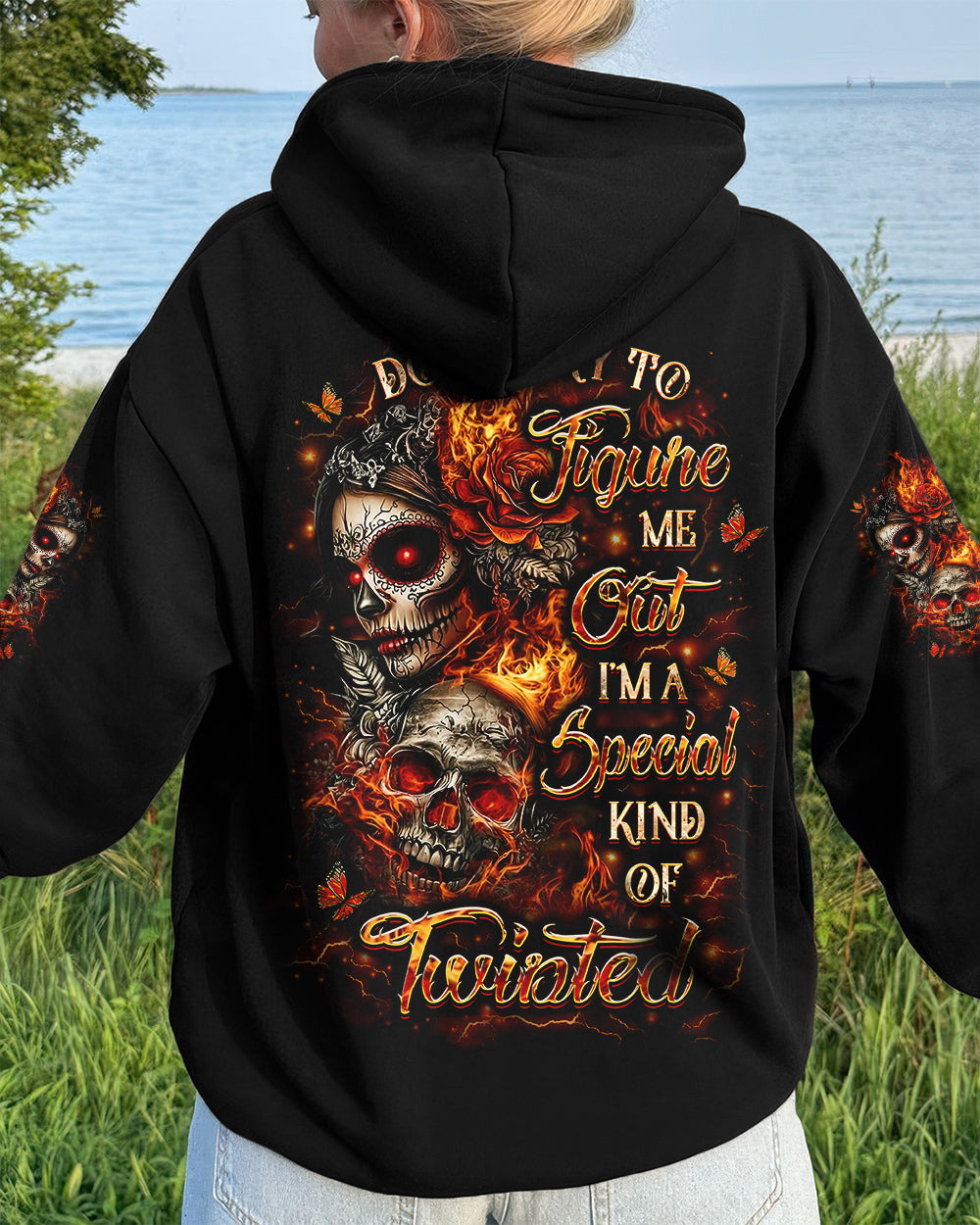 DON'T TRY TO FIGURE ME OUT SKULL ALL OVER PRINT - YHLT1201261