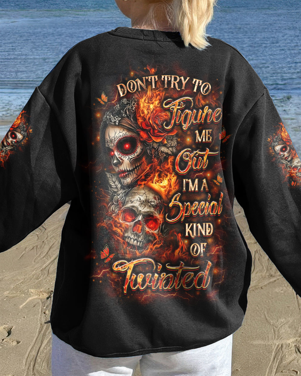 DON'T TRY TO FIGURE ME OUT SKULL ALL OVER PRINT - YHLT1201261