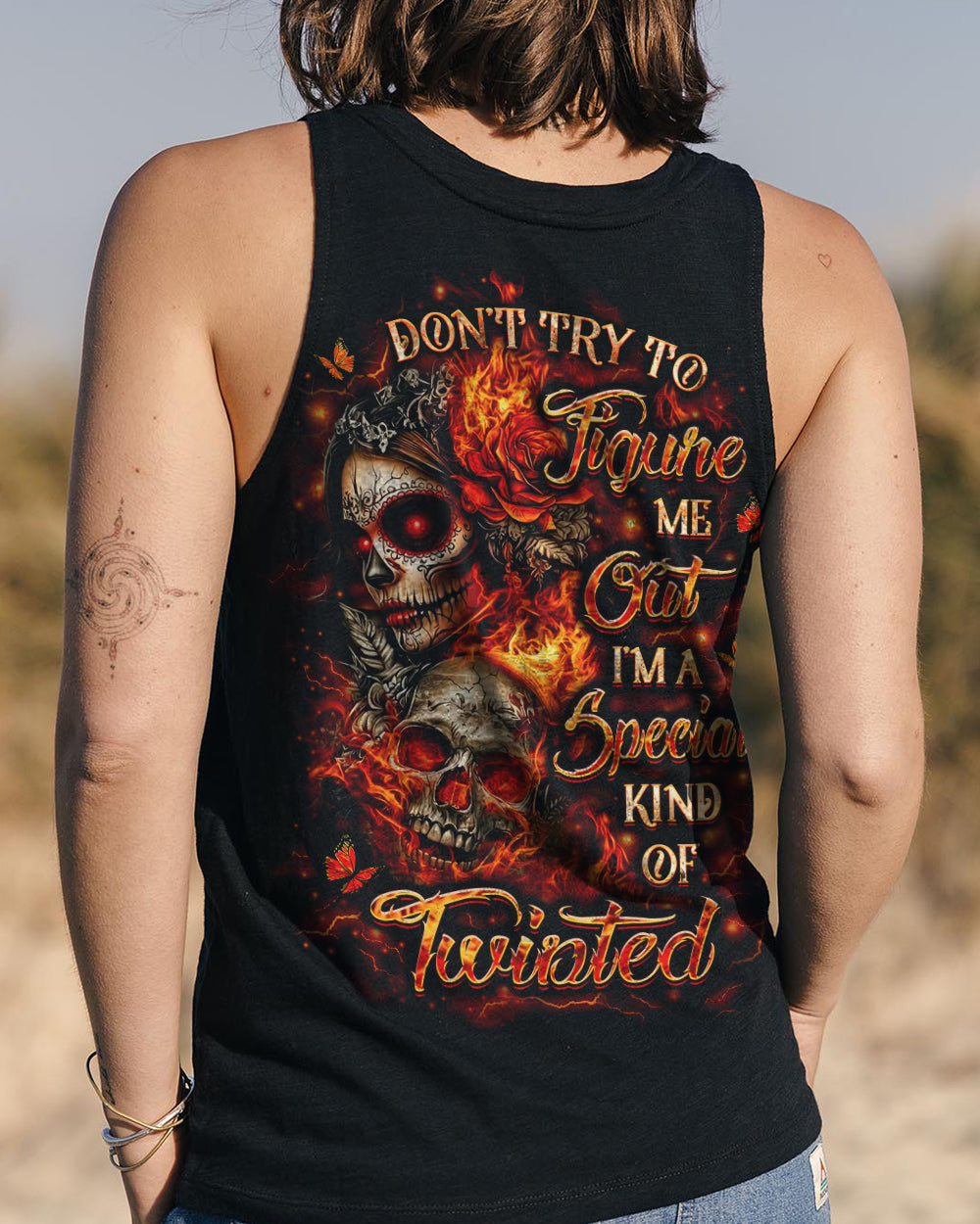 DON'T TRY TO FIGURE ME OUT SKULL ALL OVER PRINT - YHLT1201261