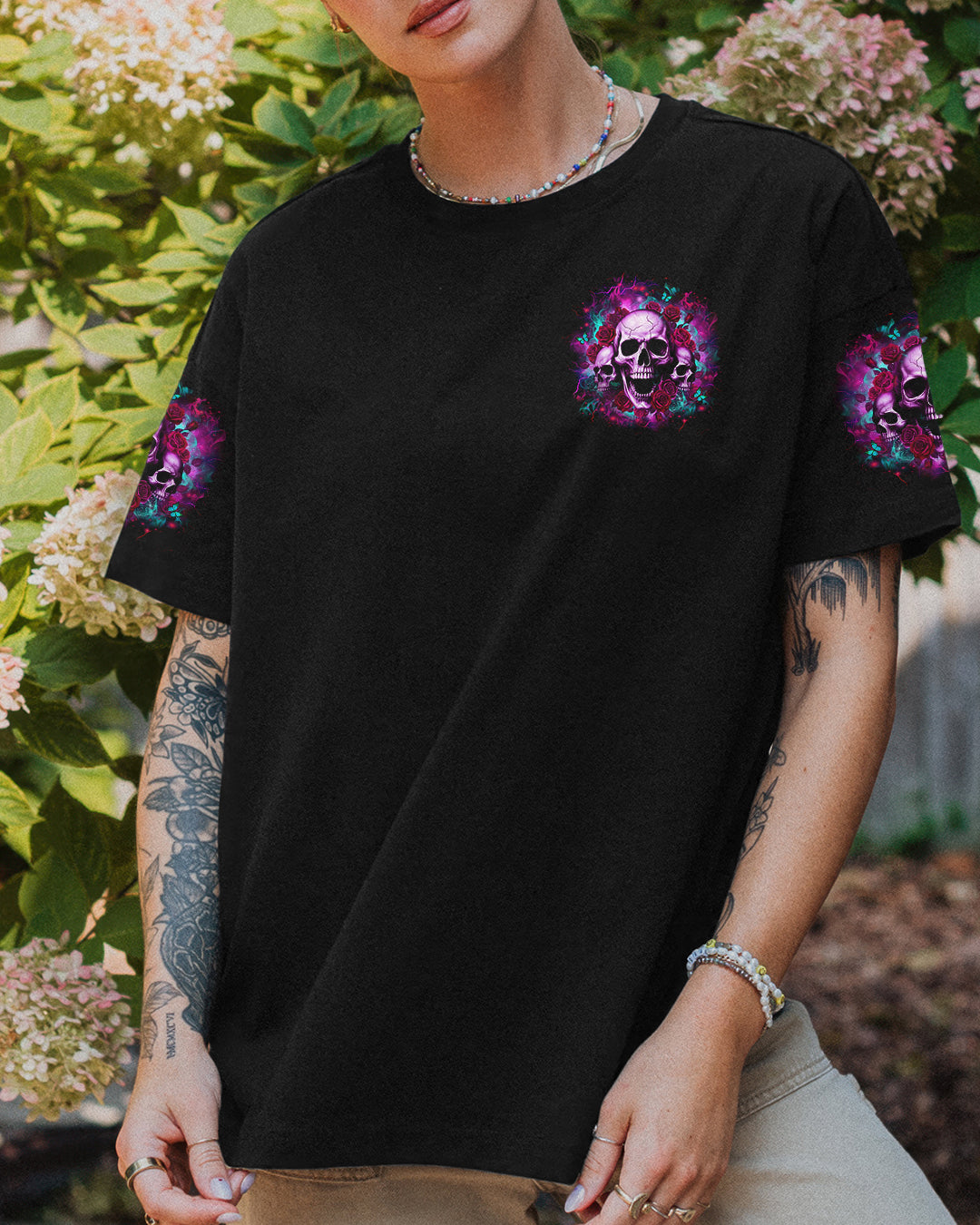 I HAVE 3 SIDES 3 SKULLS ROSE ALL OVER PRINT - YHLT1301261
