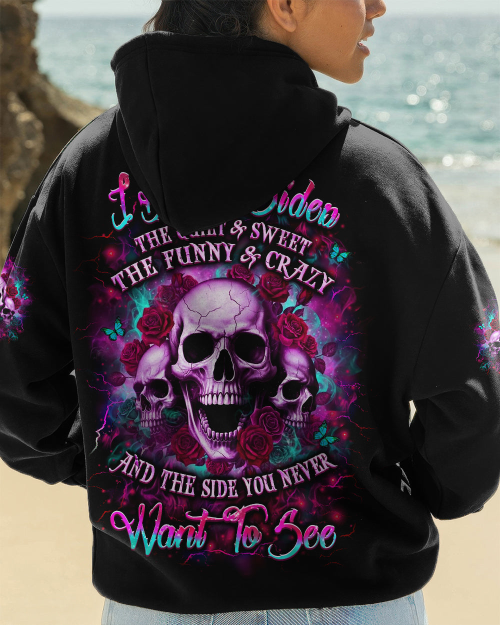 I HAVE 3 SIDES 3 SKULLS ROSE ALL OVER PRINT - YHLT1301261