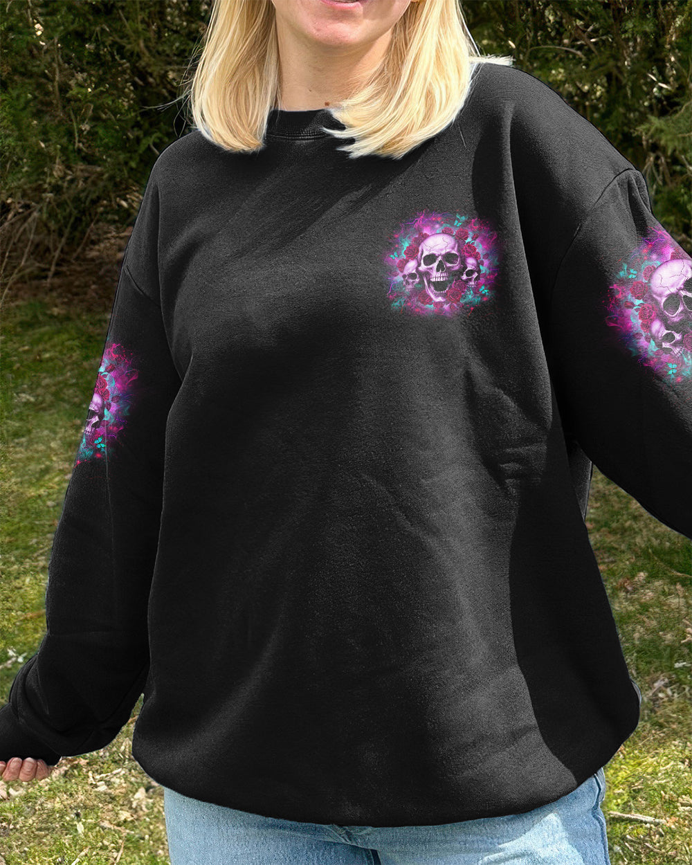 I HAVE 3 SIDES 3 SKULLS ROSE ALL OVER PRINT - YHLT1301261