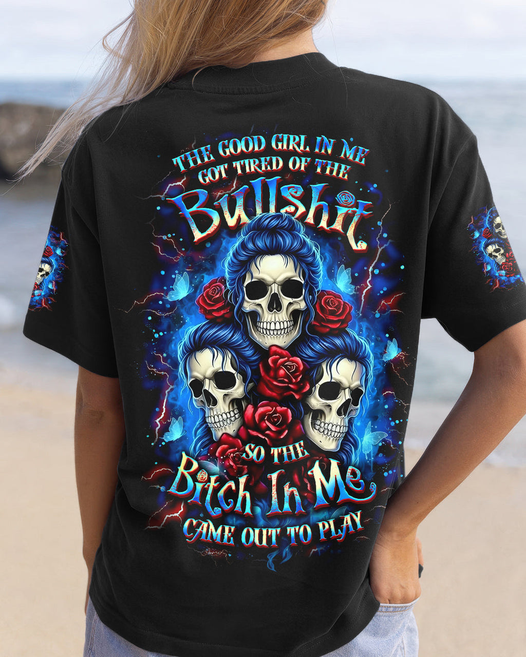 THE GOOD GIRL IN ME SKULL ALL OVER PRINT - YHLT2701261