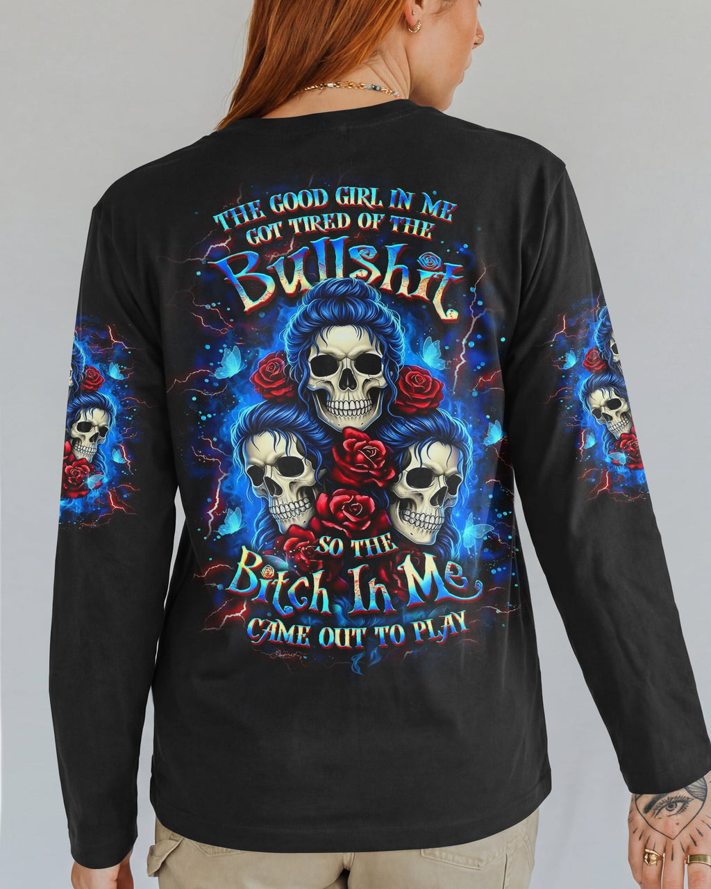 THE GOOD GIRL IN ME SKULL ALL OVER PRINT - YHLT2701261