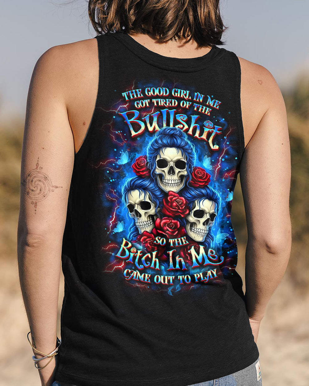 THE GOOD GIRL IN ME SKULL ALL OVER PRINT - YHLT2701261