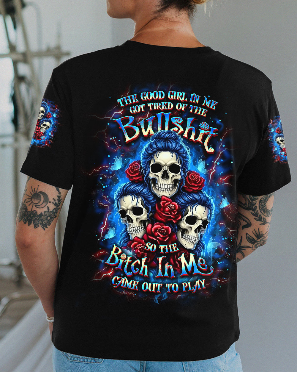 THE GOOD GIRL IN ME SKULL ALL OVER PRINT - YHLT2701261