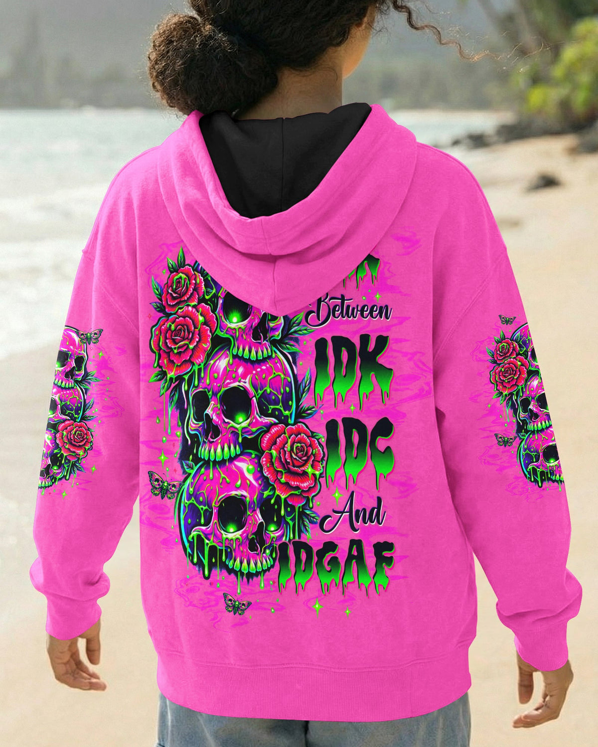 STUCK BETWEEN IDK IDC AND IDGAF SKULL ALL OVER PRINT -  TLTW0303261