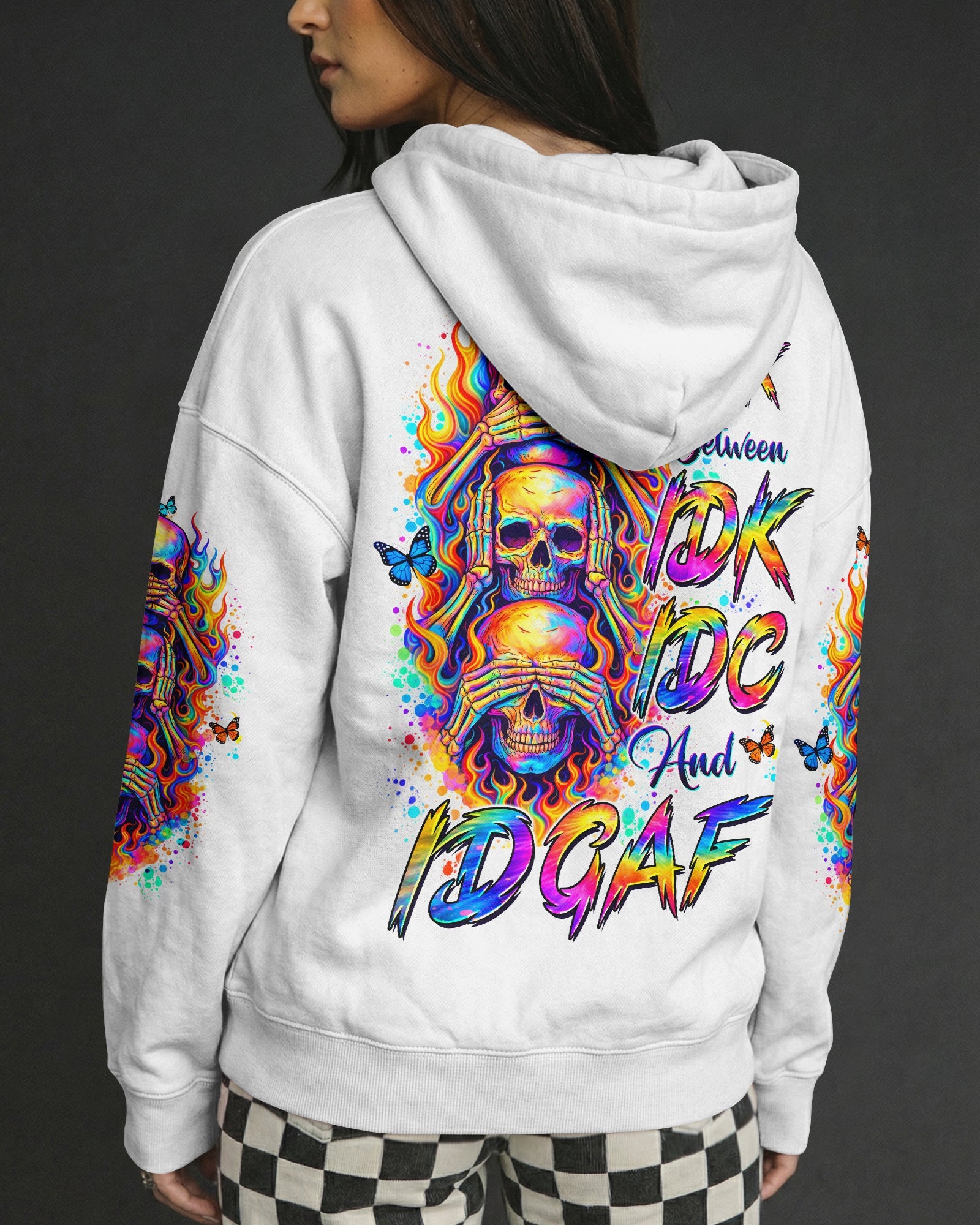 STUCK BETWEEN IDK IDC AND IDGAF SKULL ALL OVER PRINT   - TLTW3003262