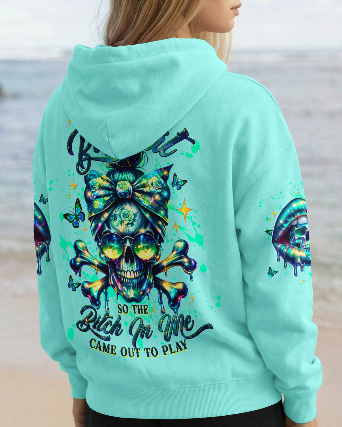 THE GOOD GIRL IN ME MESSY BUN SKULL  ALL OVER PRINT -  TLTW0303263
